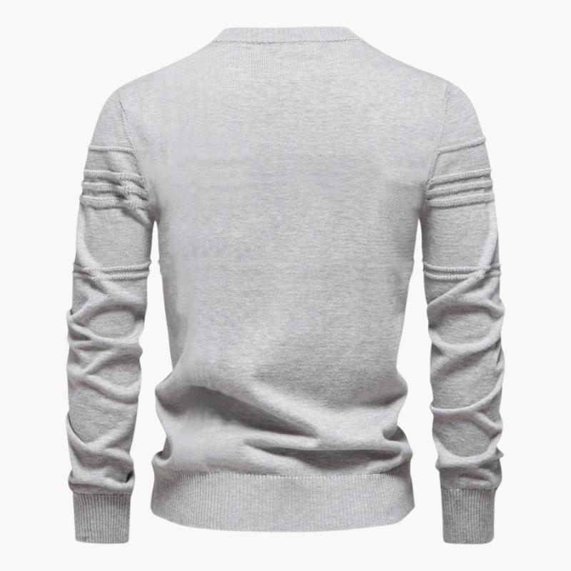 Sweter zimowy z okrągłym dekoltem, ciepły materiał