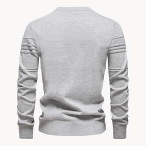 Sweter zimowy z okrągłym dekoltem, ciepły materiał