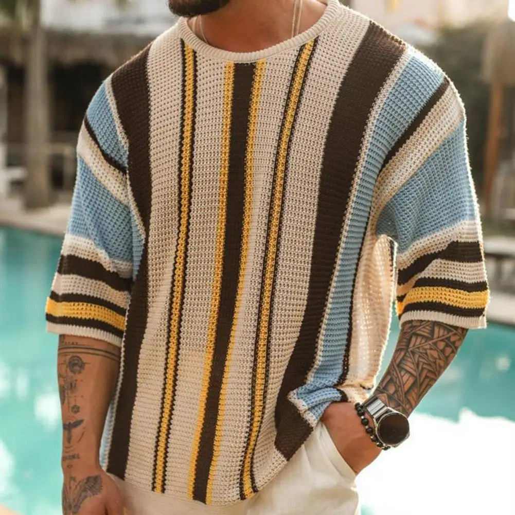 Sweter Koen w paski, dopracowana casualowa elegancja