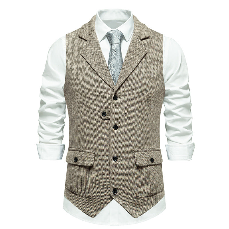 Kamizelka z tkaniny w stylu vintage, formalny charakter