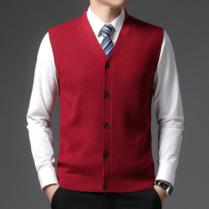 Kamizelka z dekoltem V na guziki, krój slim fit