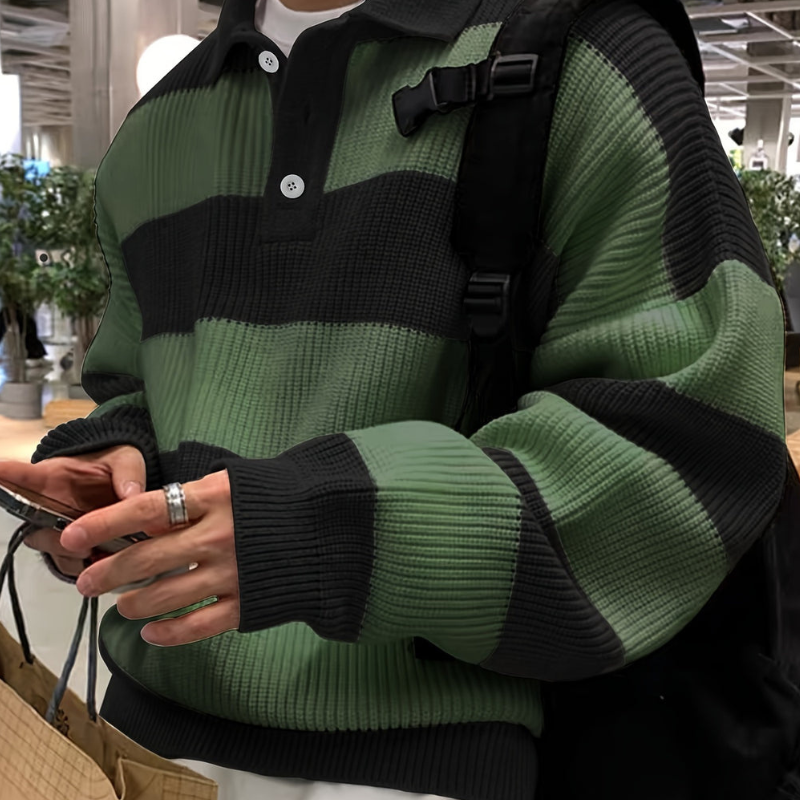 Sweter w paski o luźnym kroju, kontrastowe kolory