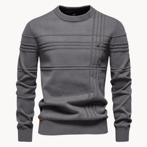 Sweter zimowy z okrągłym dekoltem, ciepły materiał