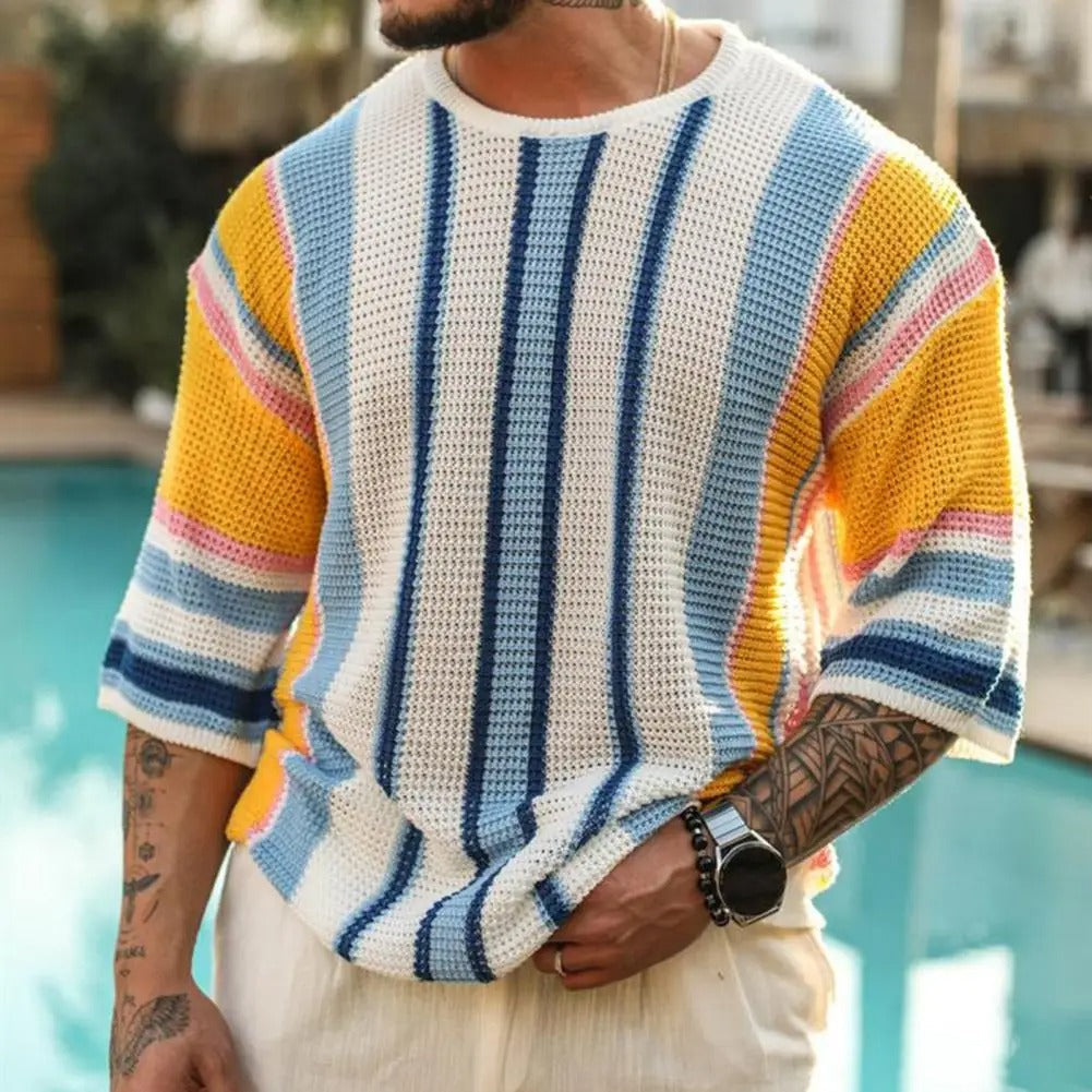 Sweter Koen w paski, dopracowana casualowa elegancja