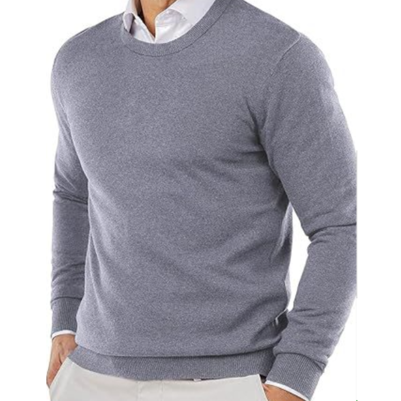 Sweter z okrągłym dekoltem, jednolity design