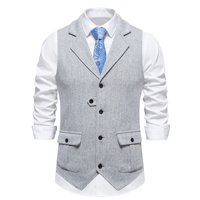 Kamizelka z tkaniny w stylu vintage, formalny charakter