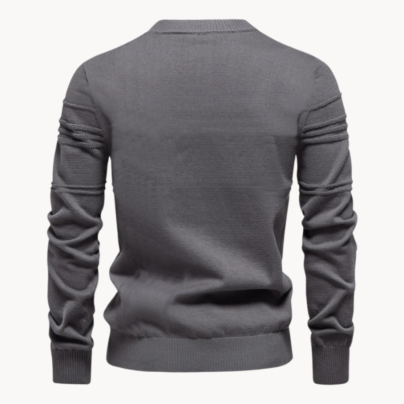 Sweter zimowy z okrągłym dekoltem, ciepły materiał