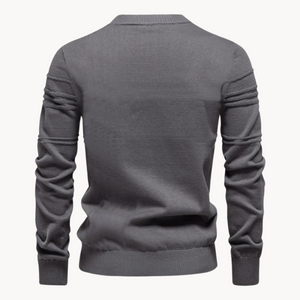 Sweter zimowy z okrągłym dekoltem, ciepły materiał