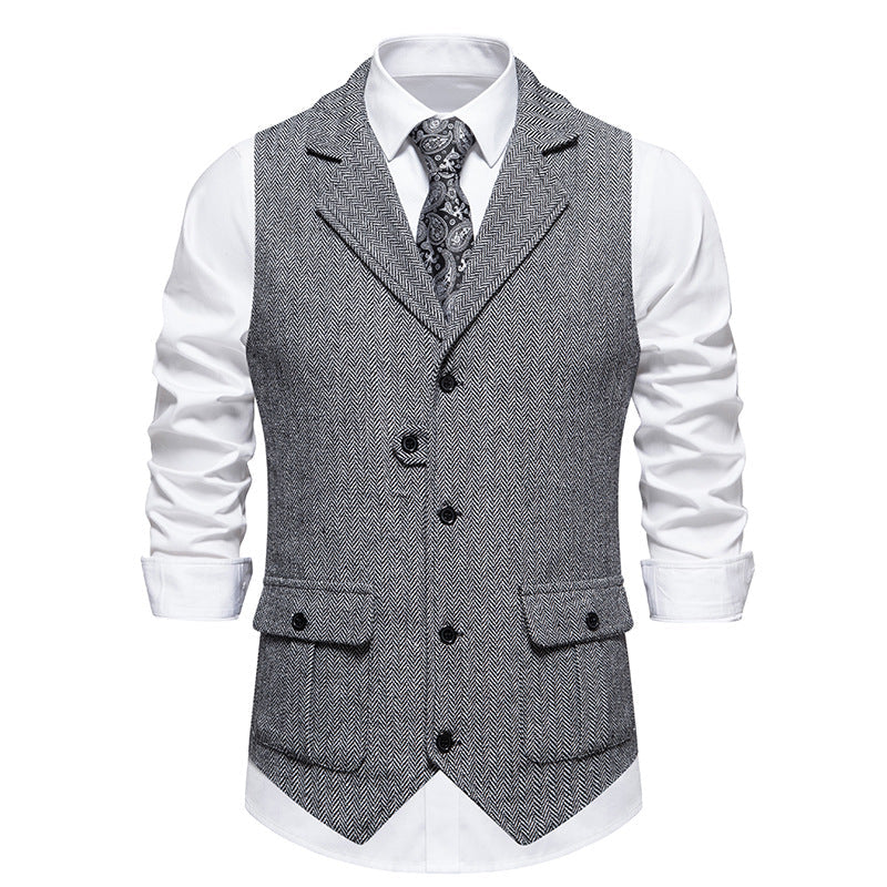 Kamizelka z tkaniny w stylu vintage, formalny charakter