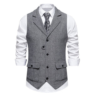 Kamizelka z tkaniny w stylu vintage, formalny charakter
