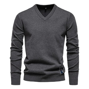 Sweter Koen z dekoltem V, oddychająca dzianina