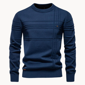 Sweter zimowy z okrągłym dekoltem, ciepły materiał