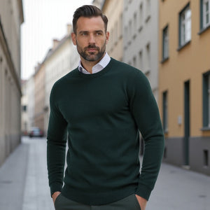 Sweter z okrągłym dekoltem, jednolity design