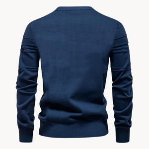 Sweter zimowy z okrągłym dekoltem, ciepły materiał