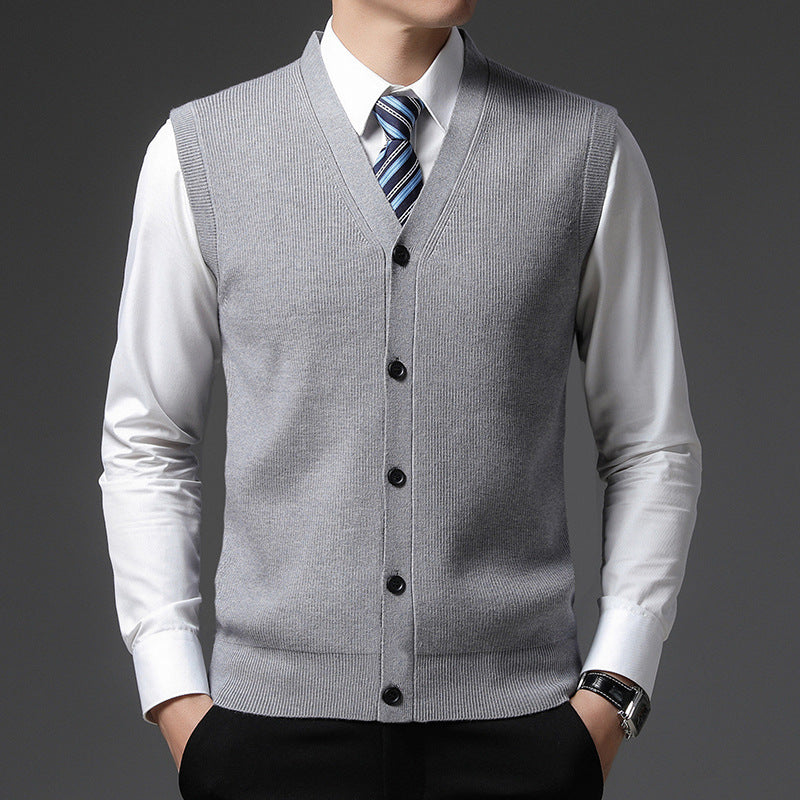 Kamizelka z dekoltem V na guziki, krój slim fit