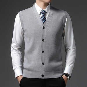 Kamizelka z dekoltem V na guziki, krój slim fit