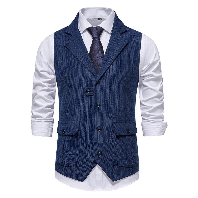 Kamizelka z tkaniny w stylu vintage, formalny charakter