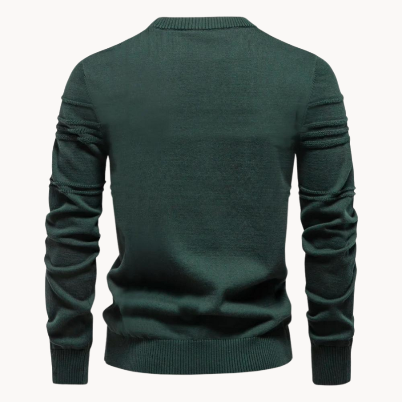 Sweter zimowy z okrągłym dekoltem, ciepły materiał