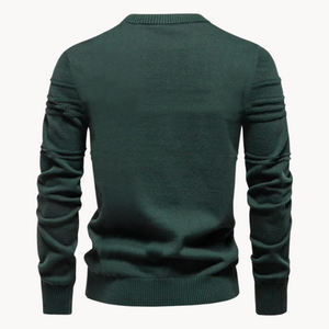 Sweter zimowy z okrągłym dekoltem, ciepły materiał