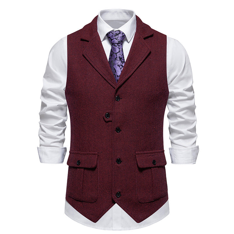 Kamizelka z tkaniny w stylu vintage, formalny charakter