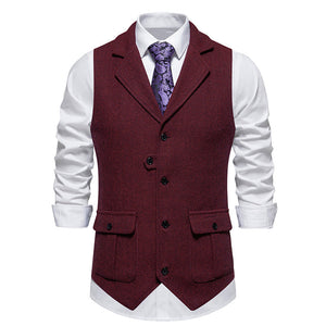 Kamizelka z tkaniny w stylu vintage, formalny charakter
