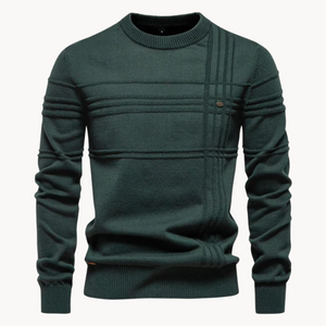 Sweter zimowy z okrągłym dekoltem, ciepły materiał