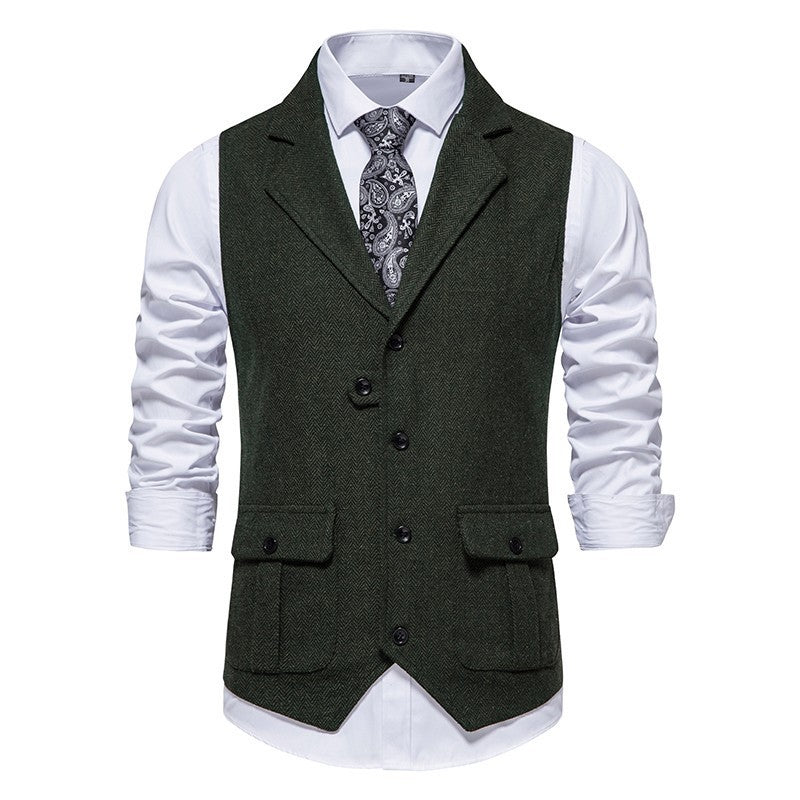 Kamizelka z tkaniny w stylu vintage, formalny charakter