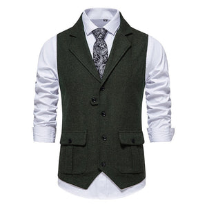 Kamizelka z tkaniny w stylu vintage, formalny charakter