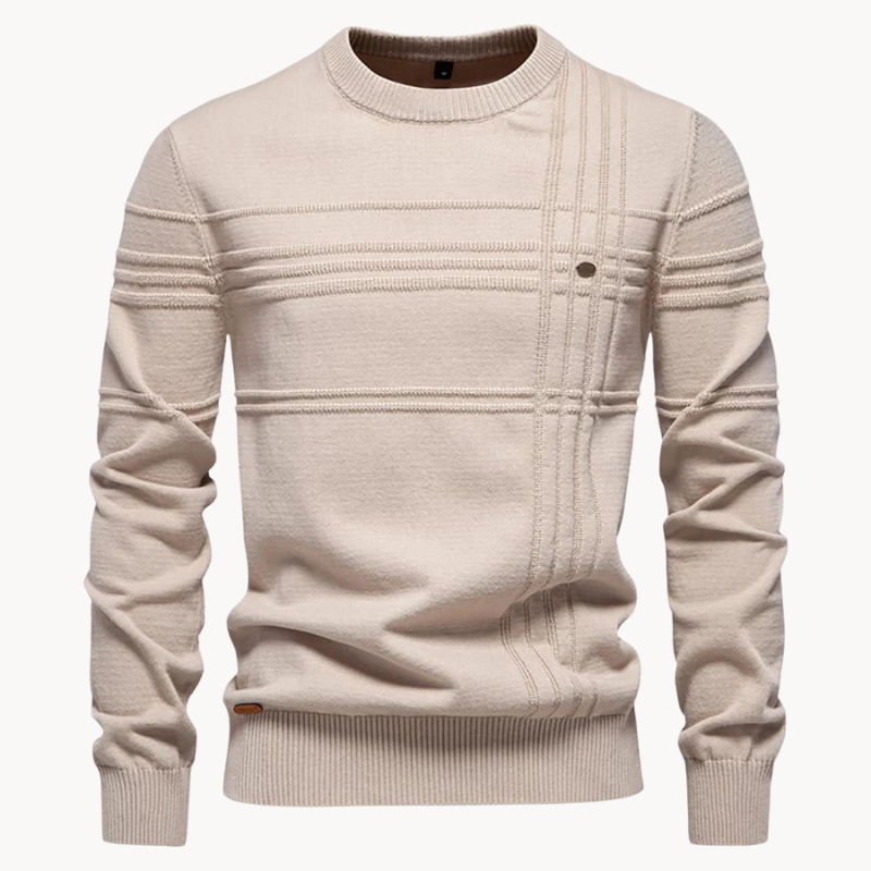 Sweter zimowy z okrągłym dekoltem, ciepły materiał