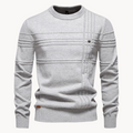 Sweter zimowy z okrągłym dekoltem, ciepły materiał