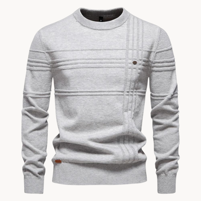 Sweter zimowy z okrągłym dekoltem, ciepły materiał