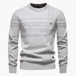 Sweter zimowy z okrągłym dekoltem, ciepły materiał