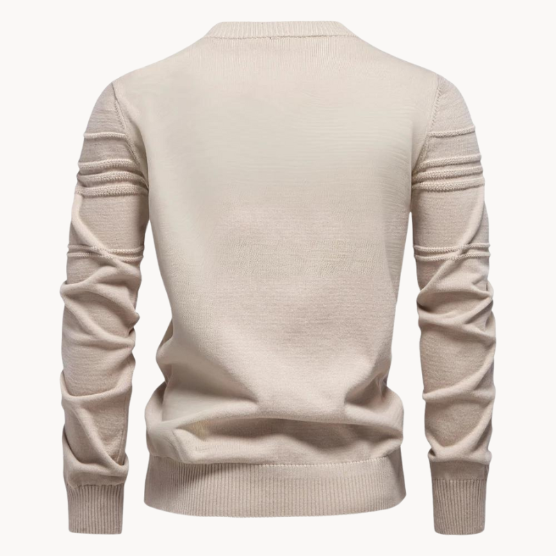 Sweter zimowy z okrągłym dekoltem, ciepły materiał