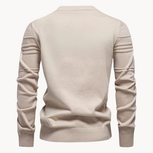 Sweter zimowy z okrągłym dekoltem, ciepły materiał