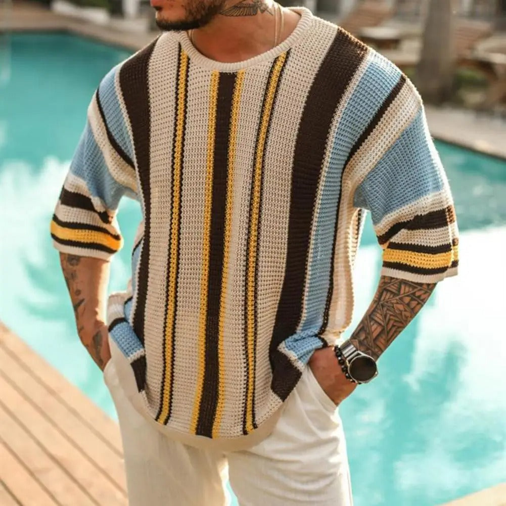 Sweter Koen w paski, dopracowana casualowa elegancja