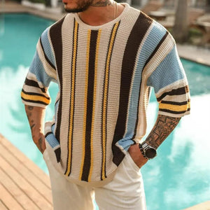 Sweter Koen w paski, dopracowana casualowa elegancja