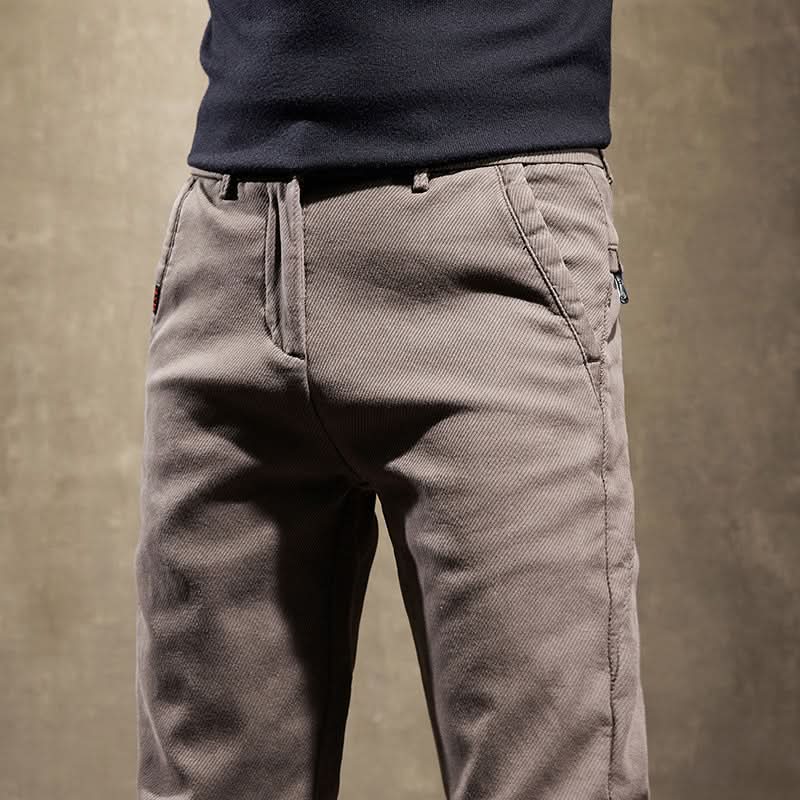Spodnie slim fit z bawełny ze stretchem, gładkie wykończenie