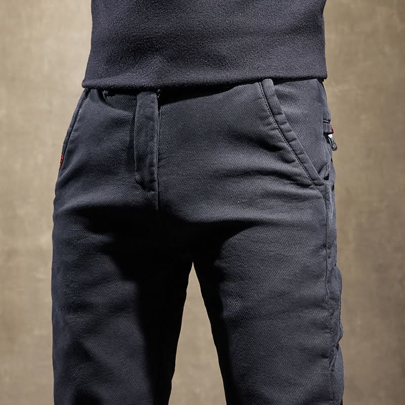 Spodnie slim fit z bawełny ze stretchem, gładkie wykończenie