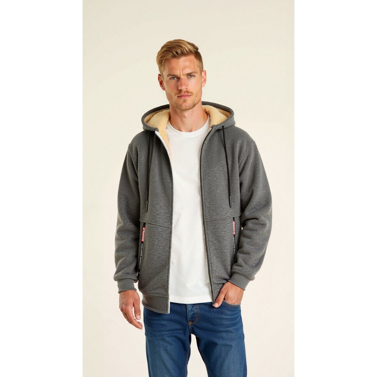 Bluza z kapturem i podszewką typu teddy, dziewięć kolorów