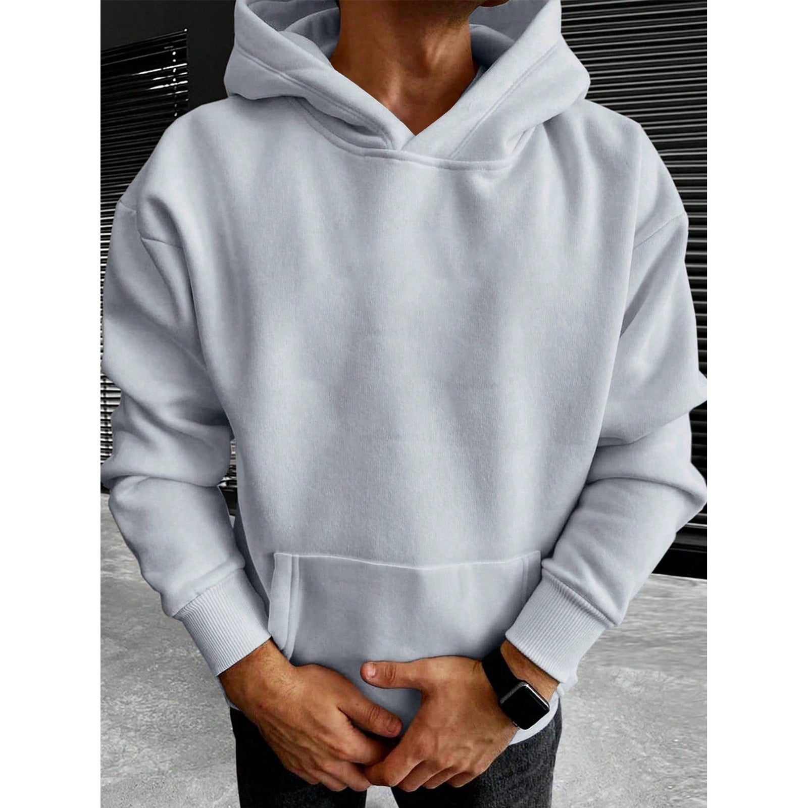 Bluza Tim z kapturem w jednolitym kolorze, krój oversize