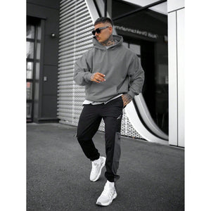 Bluza Tim z kapturem w jednolitym kolorze, krój oversize
