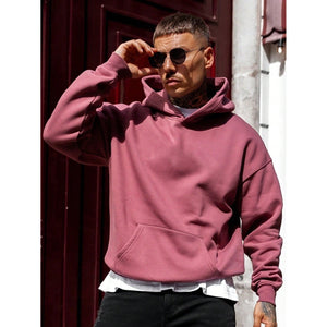 Bluza Tim z kapturem w jednolitym kolorze, krój oversize