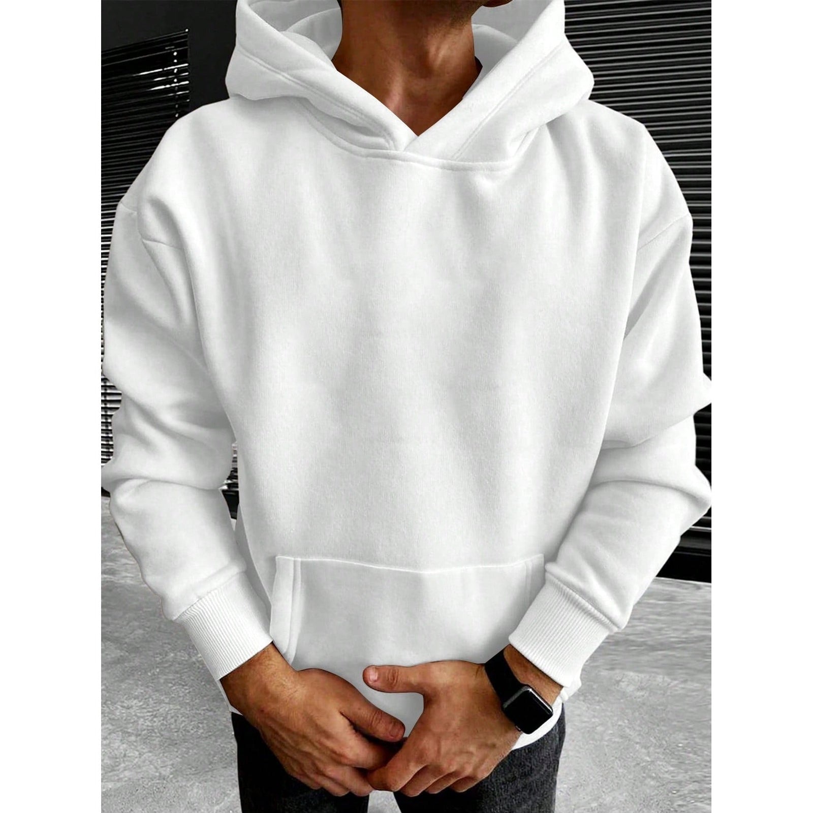 Bluza Tim z kapturem w jednolitym kolorze, krój oversize