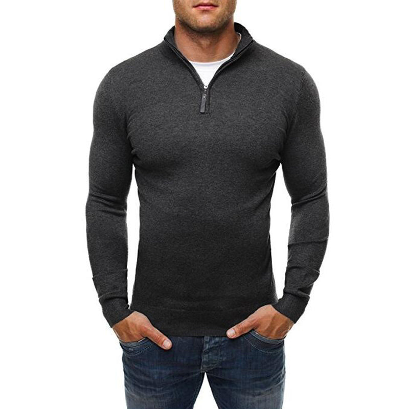 Sweter Jasper z zamkiem, klasyczny krój męski