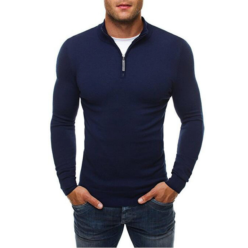 Sweter Jasper z zamkiem, klasyczny krój męski