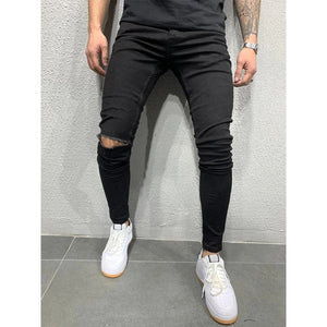 Jeansy Rik skinny z przetarciami, buntowniczy rys