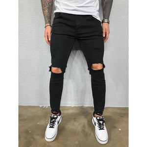 Jeansy Rik skinny z przetarciami, buntowniczy rys