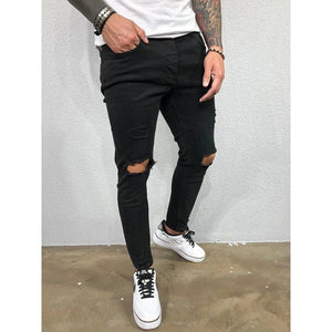 Jeansy Rik skinny z przetarciami, buntowniczy rys