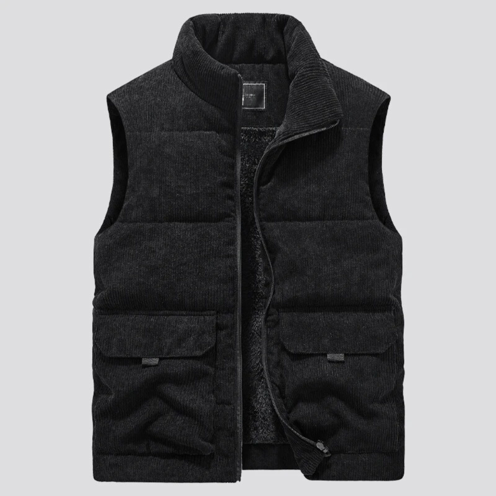 Kamizelka sztruksowa slim fit z kieszeniami