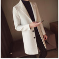Długi płaszcz wełniany slim fit, ponadczasowa elegancja
